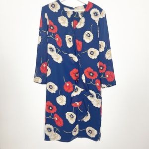 Siasia Women's Dress Size 10 Blue Red White Flowers Vintage RARE